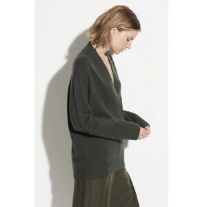 Vince Ribbed Shawl Collar Tunic in Moss M